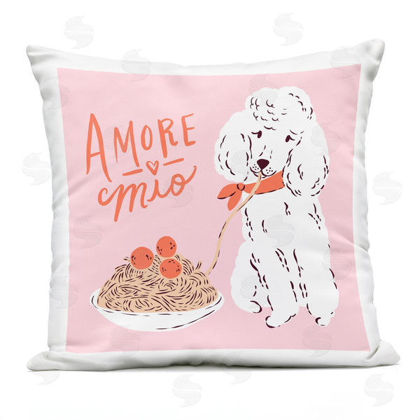 Stupell Industries Krissy Mast | Amore Mio Pasta Poodle Printed Throw Pillow