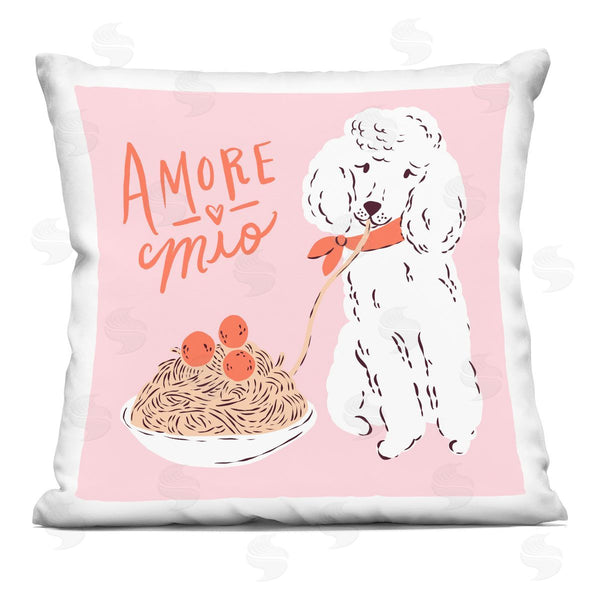 stupell industries Krissy Mast | Amore Mio Pasta Poodle Printed Throw Pillow