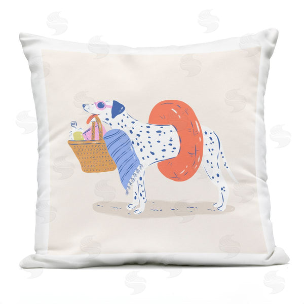 Stupell Industries Krissy Mast | Beach Bag Floatie Dalmatian Printed Throw Pillow