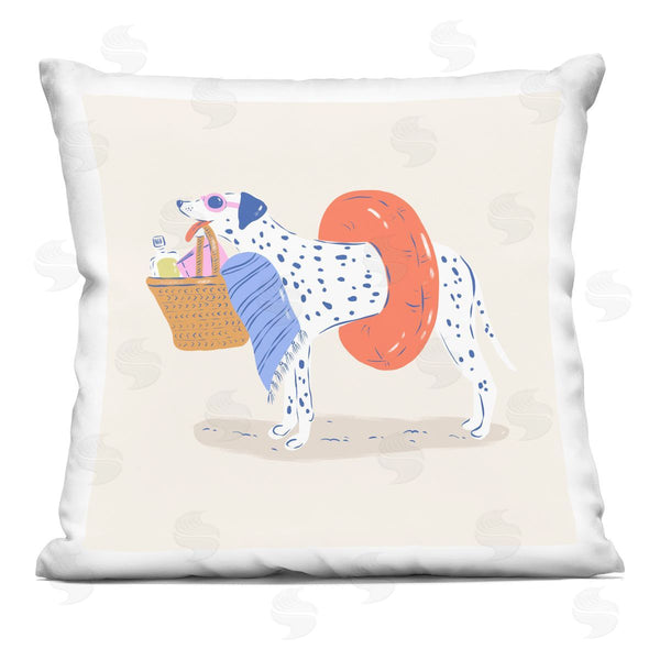 stupell industries Krissy Mast | Beach Bag Floatie Dalmatian Printed Throw Pillow