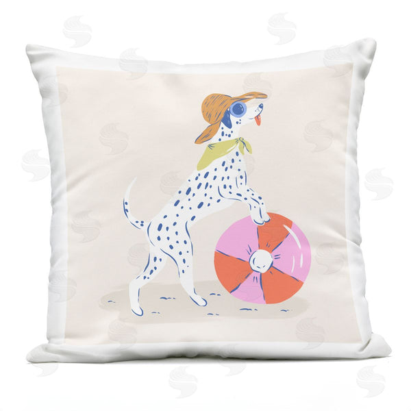 Stupell Industries Krissy Mast | Beach Ball Dalmatian Printed Throw Pillow