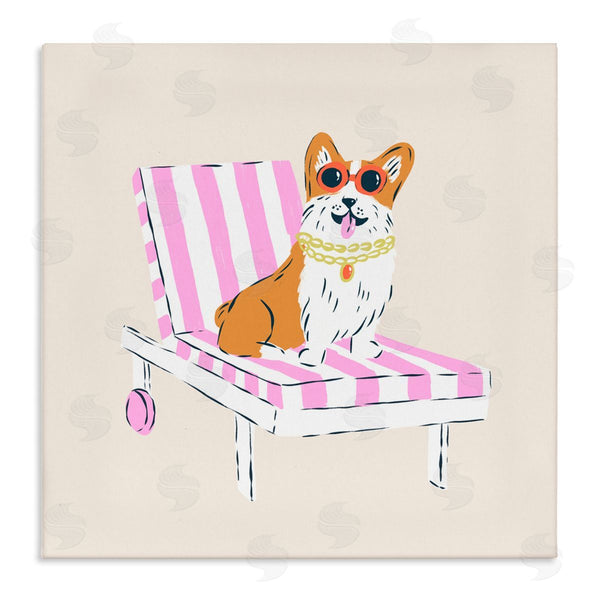 stupell industries Krissy Mast | Corgi in Lounge Chair