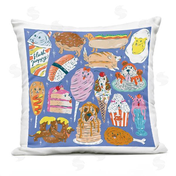 Stupell Industries Krissy Mast | Dog Foods Puzzle Illustration Printed Throw Pillow