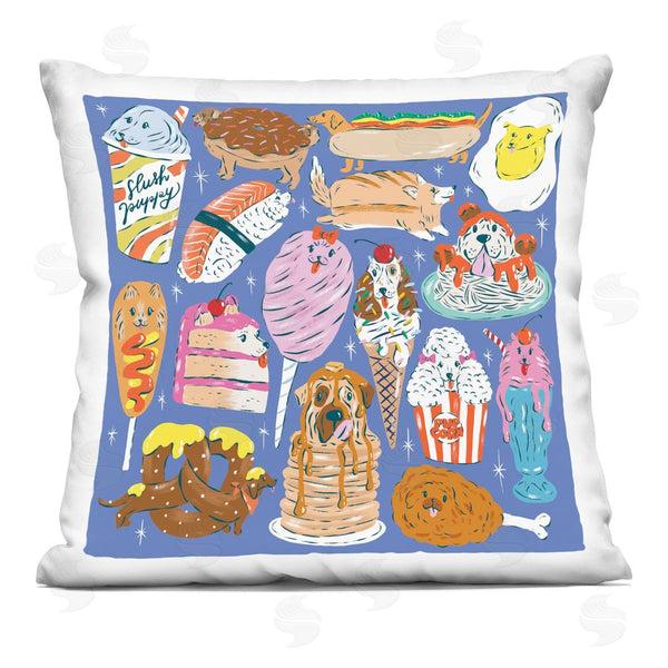 stupell industries Krissy Mast | Dog Foods Puzzle Illustration Printed Throw Pillow