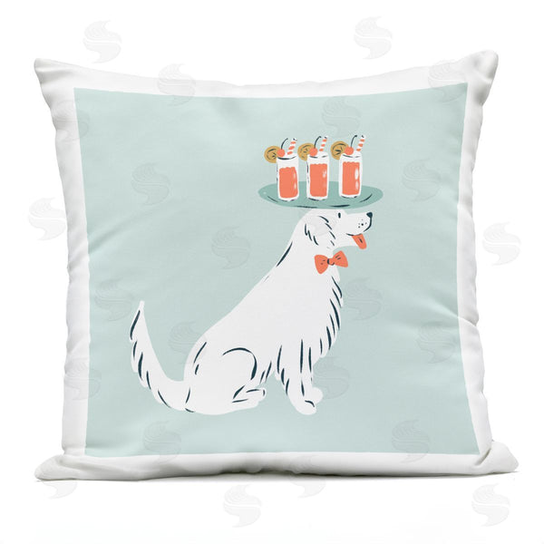 Stupell Industries Krissy Mast | Drink Tray Dog Server Printed Throw Pillow
