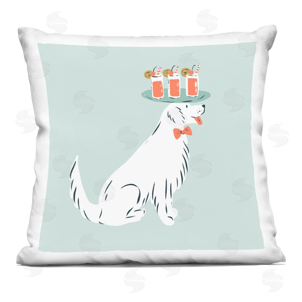 stupell industries Krissy Mast | Drink Tray Dog Server Printed Throw Pillow