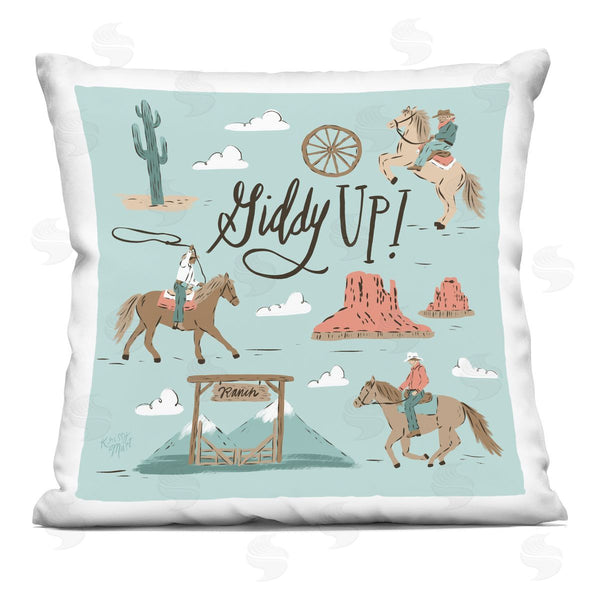 stupell industries Krissy Mast | Giddy Up Cowboys & Ranch Printed Throw Pillow