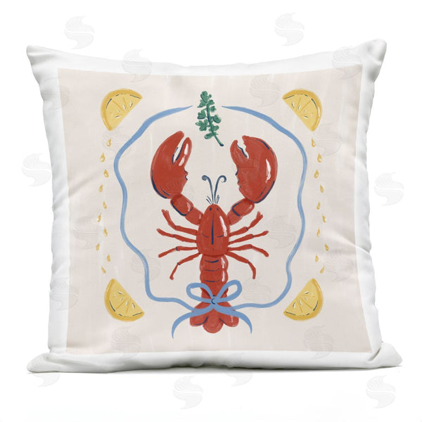 Stupell Industries Krissy Mast | Lobster & Ribbon Illustration Printed Throw Pillow
