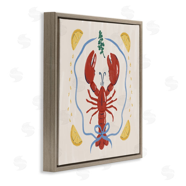 Stupell Industries Krissy Mast | Lobster & Ribbon Illustration Wall Art