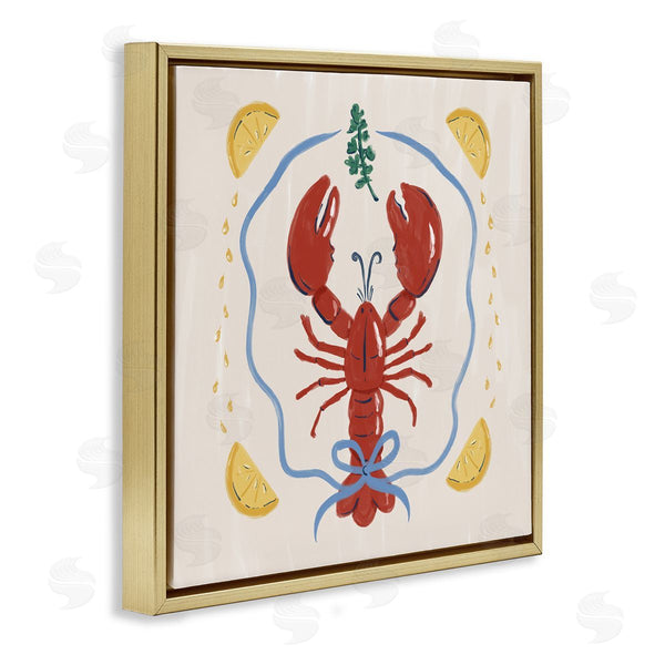 Stupell Industries Krissy Mast | Lobster & Ribbon Illustration Wall Art