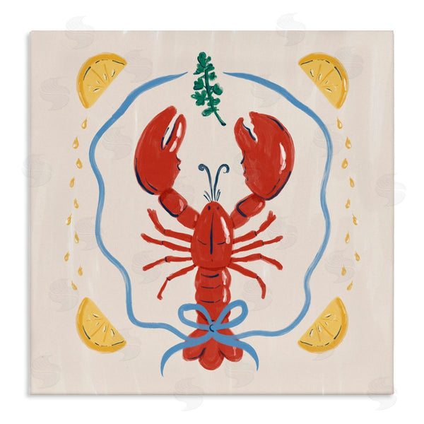 stupell industries Krissy Mast | Lobster & Ribbon Illustration Wall Art