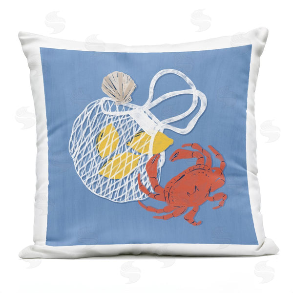 Stupell Industries Krissy Mast | Nautical Crab & Lemons Printed Throw Pillow