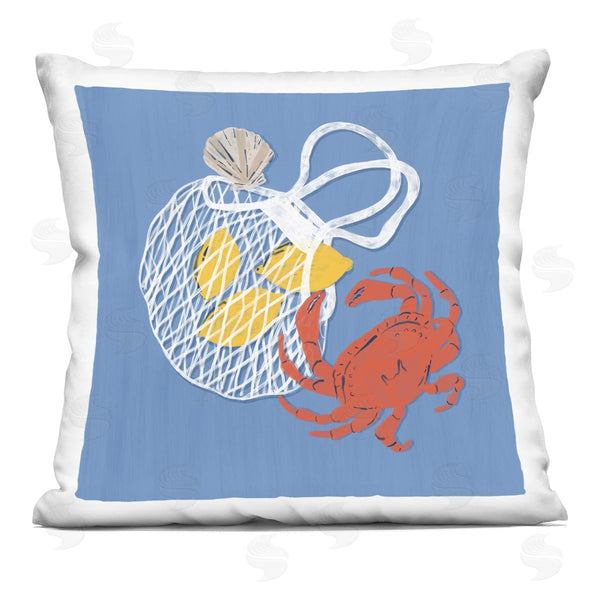 stupell industries Krissy Mast | Nautical Crab & Lemons Printed Throw Pillow