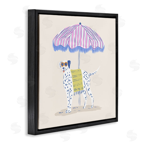 Stupell Industries Krissy Mast | Pastel Beach Umbrella Dalmatian