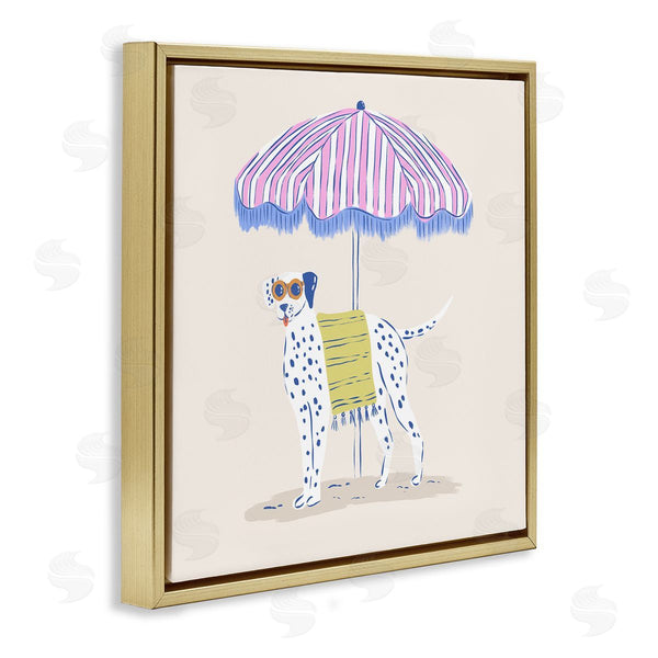 Stupell Industries Krissy Mast | Pastel Beach Umbrella Dalmatian