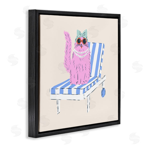 Stupell Industries Krissy Mast | Pink Cat Lounge Chair