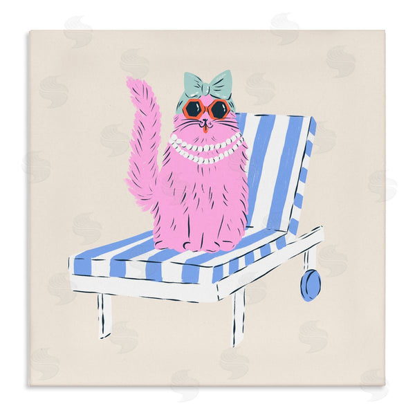 stupell industries Krissy Mast | Pink Cat Lounge Chair