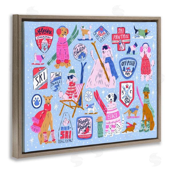Stupell Industries Krissy Mast | Ski Dogs Composition