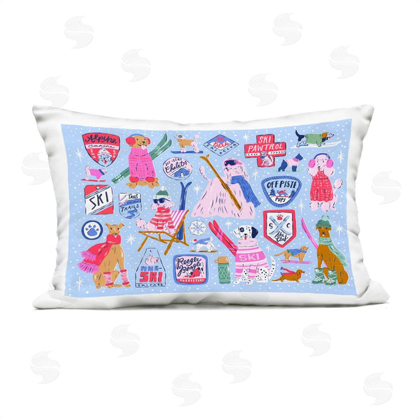 Stupell Industries Krissy Mast | Ski Dogs Composition Printed Throw Pillow