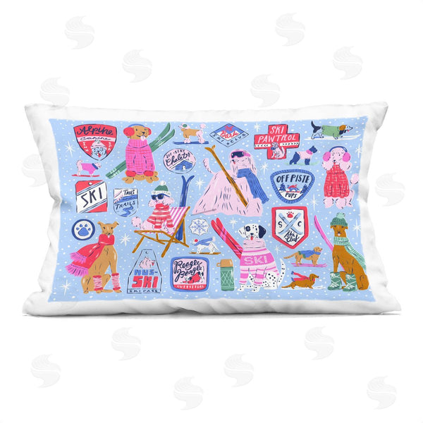 stupell industries Krissy Mast | Ski Dogs Composition Printed Throw Pillow