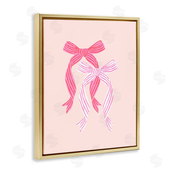 Stupell Industries Krissy Mast | Striped Bows On Pink