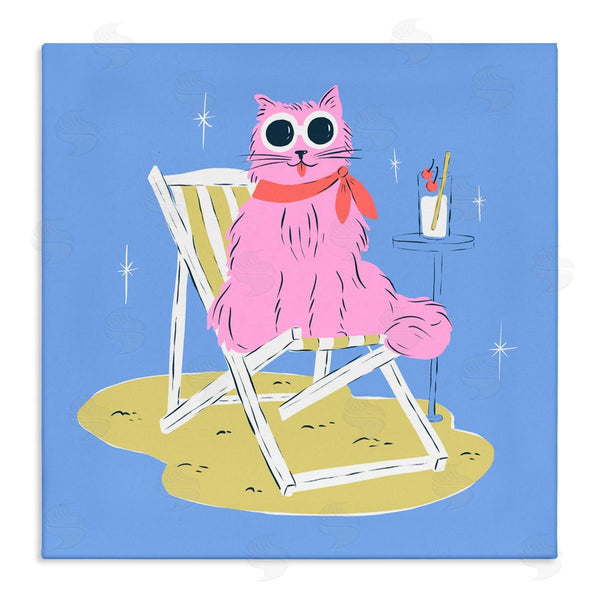 stupell industries Krissy Mast | Summer Beach Chair Cat Wall Art