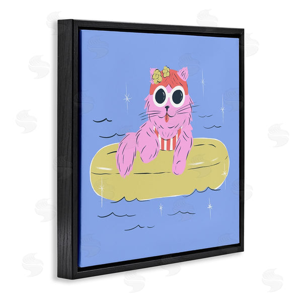 Stupell Industries Krissy Mast | Summer Pool Float Cat Wall Art