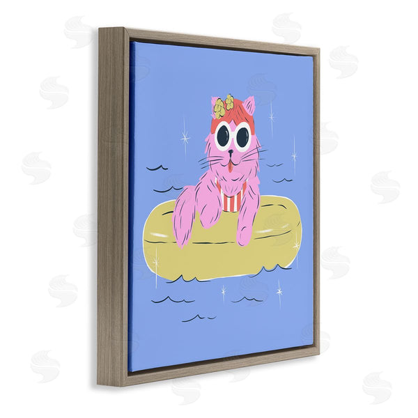 Stupell Industries Krissy Mast | Summer Pool Float Cat Wall Art