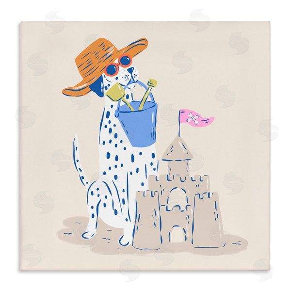 stupell industries Krissy Mast | Summer Sandcastle Dalmatian