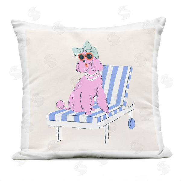 Stupell Industries Krissy Mast | Trendy Poodle Lounge Chair Printed Throw Pillow