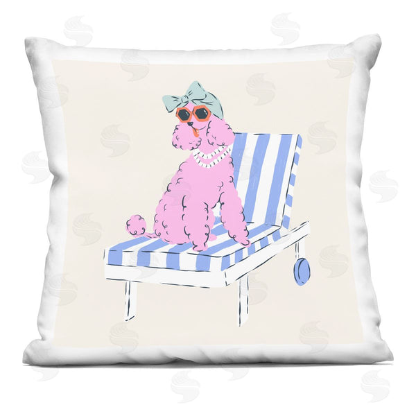 stupell industries Krissy Mast | Trendy Poodle Lounge Chair Printed Throw Pillow