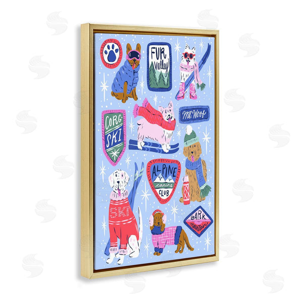 Stupell Industries Krissy Mast | Winter Ski Dogs Collage