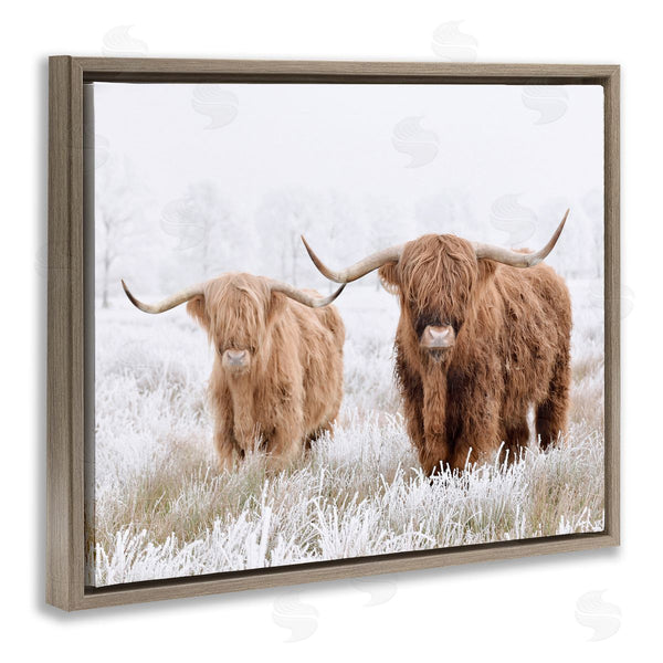 Stupell Industries Krista Broadway | Longhorn Cows In Snow