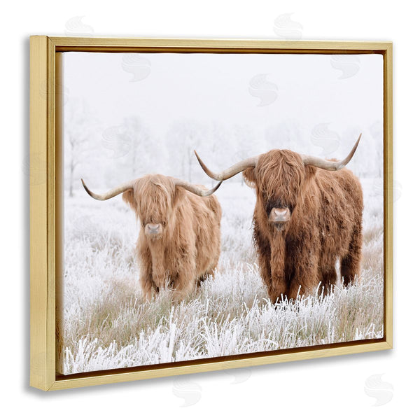 Stupell Industries Krista Broadway | Longhorn Cows In Snow