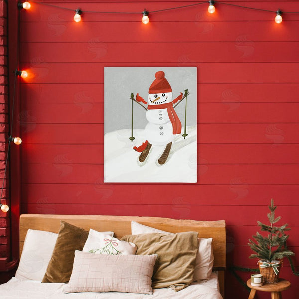 Stupell Industries Kristal Clifford | Snowman Skiing With Cardinals