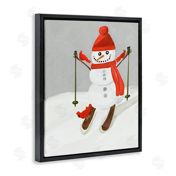 Stupell Industries Kristal Clifford | Snowman Skiing With Cardinals