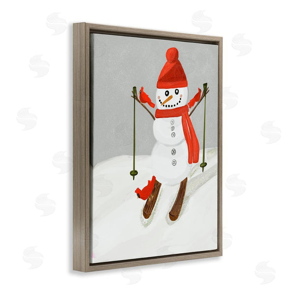 Stupell Industries Kristal Clifford | Snowman Skiing With Cardinals
