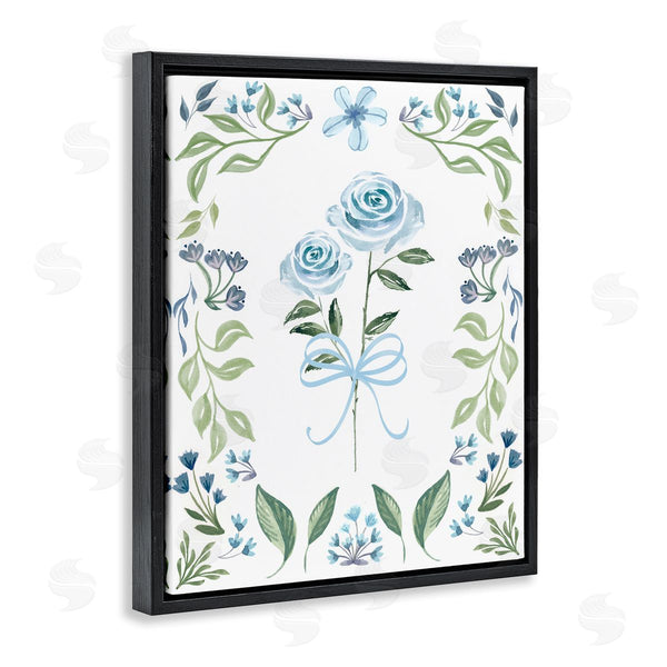 Stupell Industries Kristen Brockmon | Blue Roses & Floral Border