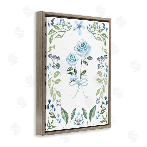 Stupell Industries Kristen Brockmon | Blue Roses & Floral Border