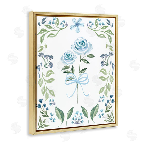 Stupell Industries Kristen Brockmon | Blue Roses & Floral Border