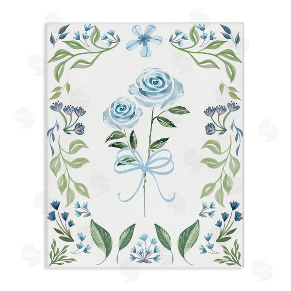stupell industries Kristen Brockmon | Blue Roses & Floral Border