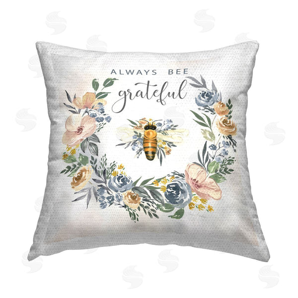 Stupell Industries Kristen Brockmon | Country Bee Grateful Printed Throw Pillow