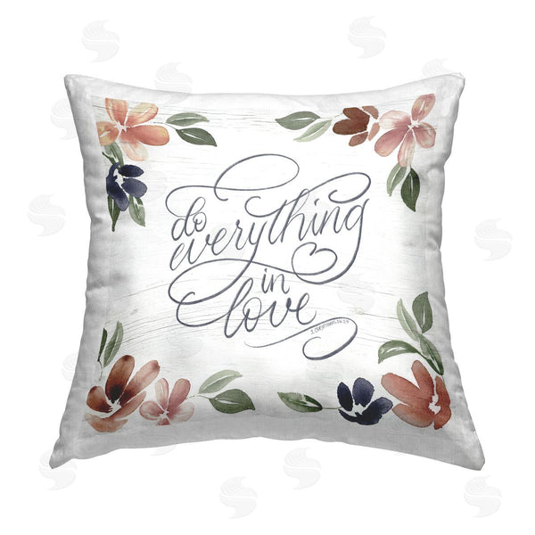 stupell industries Kristen Brockmon | Floral Everything In Love Printed Throw Pillow