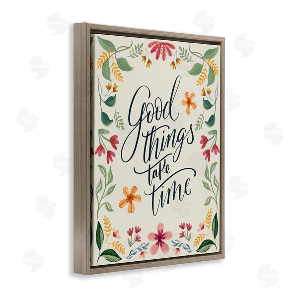 Stupell Industries Kristen Brockmon | Good Things Take Time Phrase Wall Art