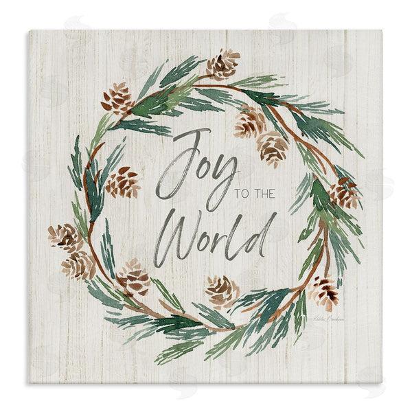 stupell industries Kristen Brockmon | Joy Pinecone Wreath Wall Art