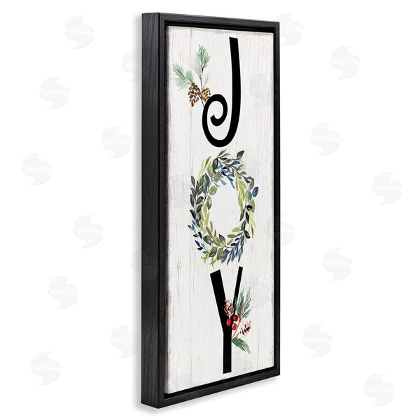 Stupell Industries Kristen Brockmon | Joy Seasonal Botanical Wreath Wall Art