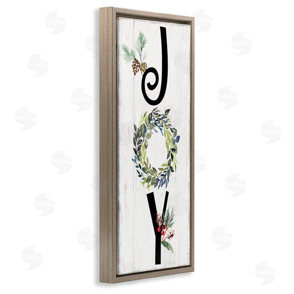 Stupell Industries Kristen Brockmon | Joy Seasonal Botanical Wreath Wall Art