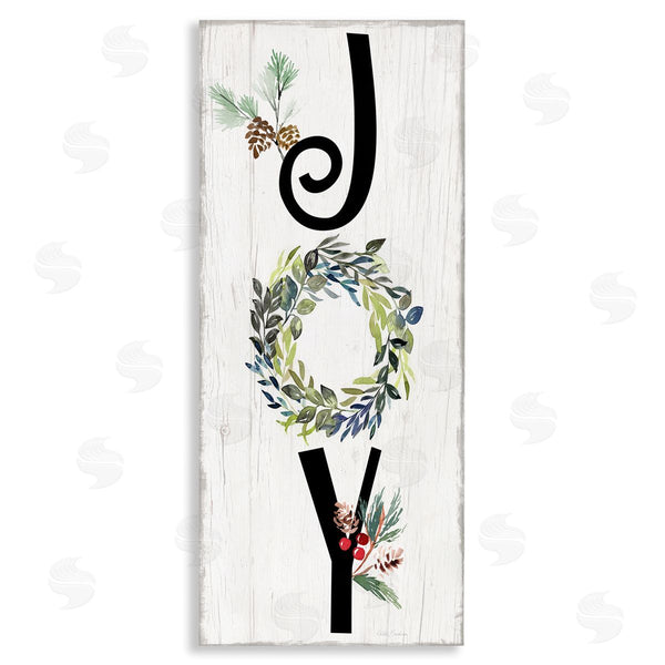 stupell industries Kristen Brockmon | Joy Seasonal Botanical Wreath Wall Art