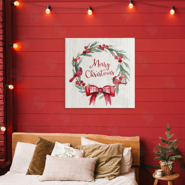 Stupell Industries Kristen Brockmon | Merry Christmas Holly Wreath