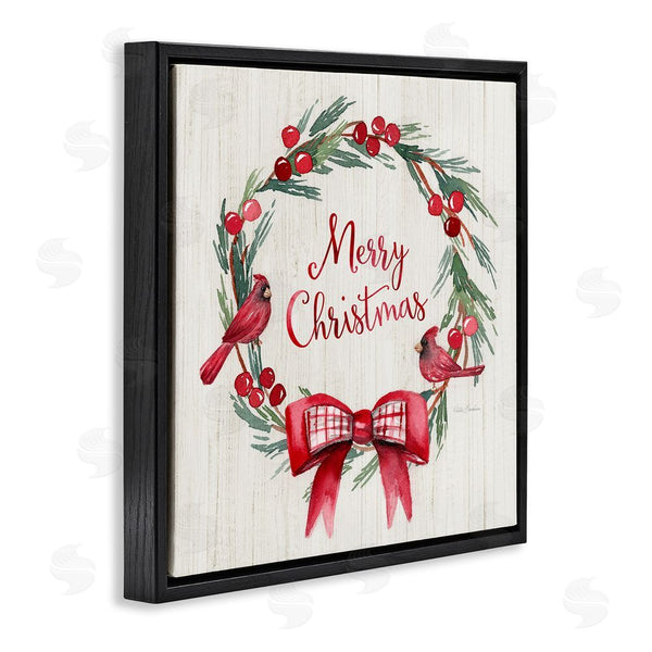 Stupell Industries Kristen Brockmon | Merry Christmas Holly Wreath